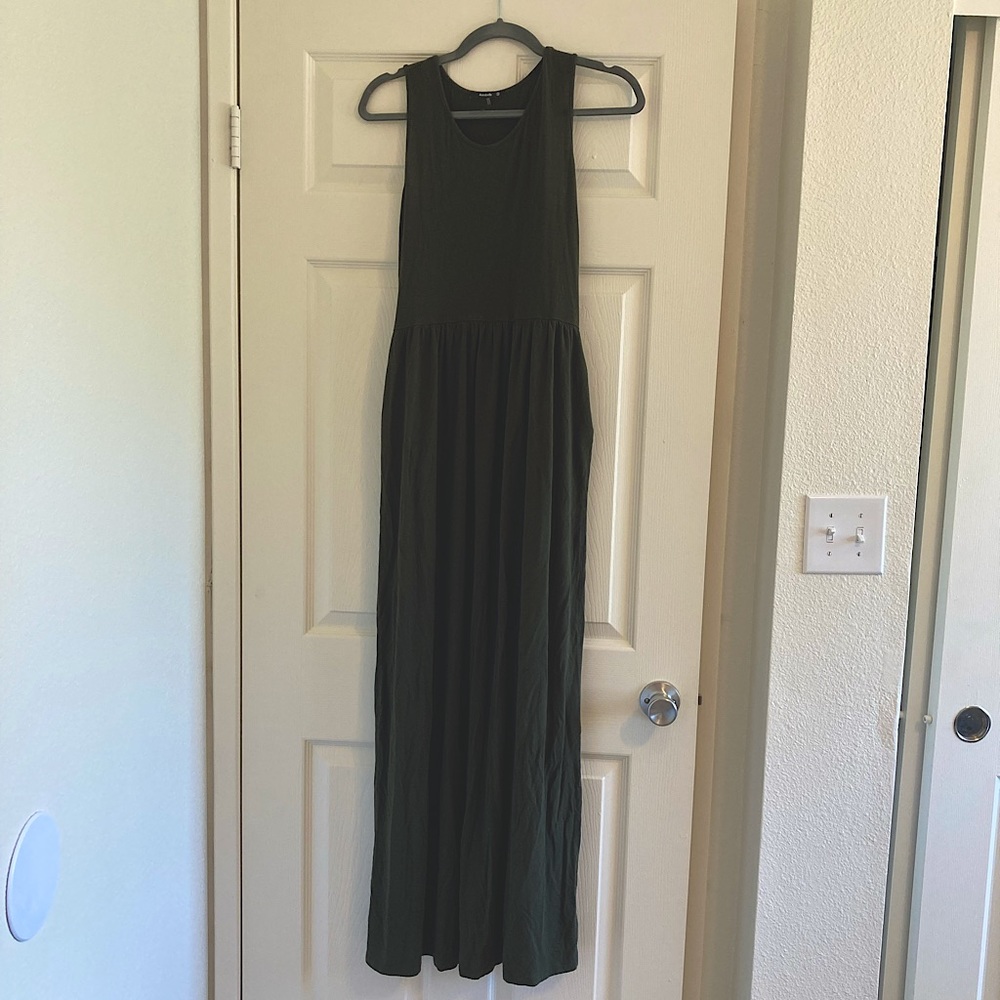 Dark olive green maxi dress